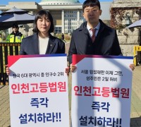 인천시의회, 인천고등법원 관련 법률안 통과 촉구 시위